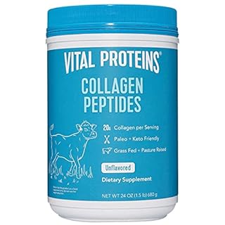Vital Proteins Collagen Peptides Powder with Hyaluronic Acid and Vitamin C, Unflavored, 24 oz